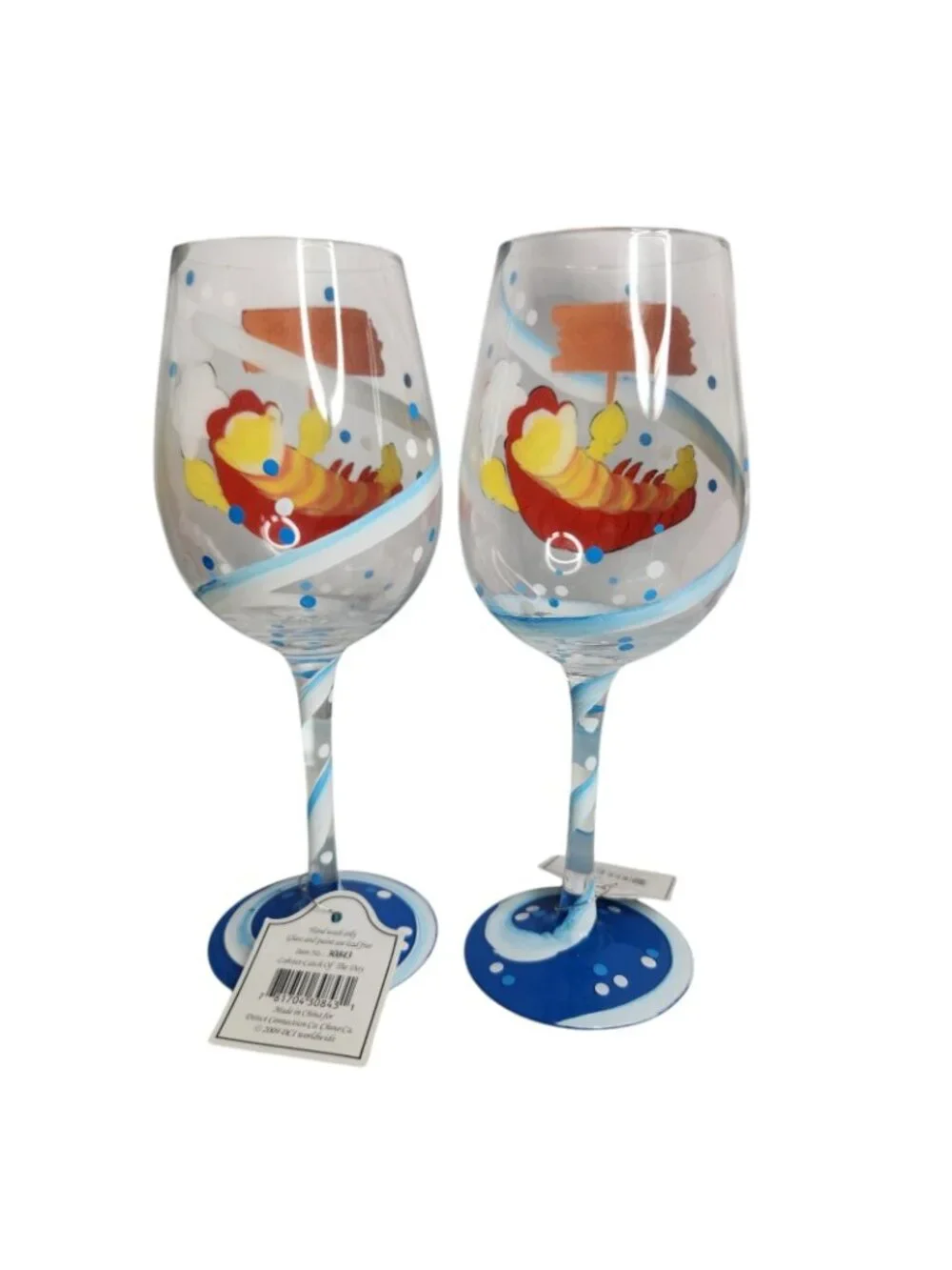 Wine Glass Hand Painted 